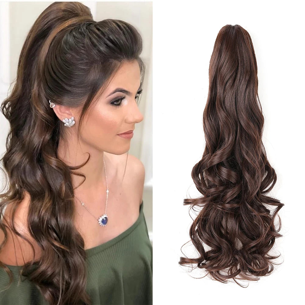 Classic Glam Clip-In Pony Ginger Brown